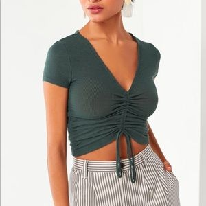 Urban outfitters ruched black top